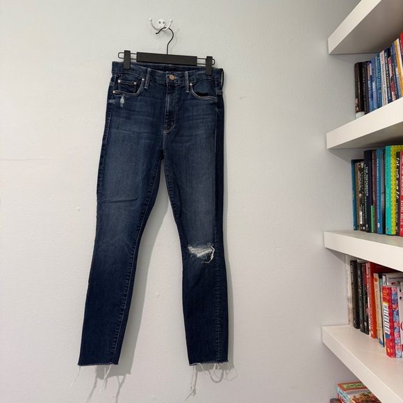 MOTHER The High Waisted Looker Ankle Fray Jeans in Close to the Edge sz 25 - Picture 3 of 14